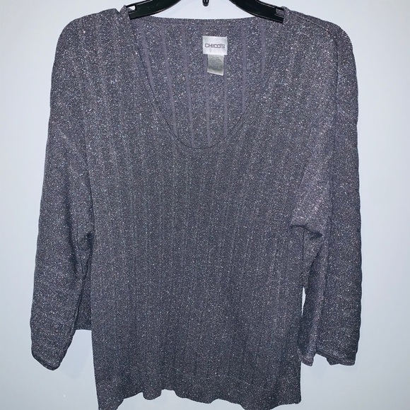 Chico's Sweaters - - Chico’s sweater silver shine004